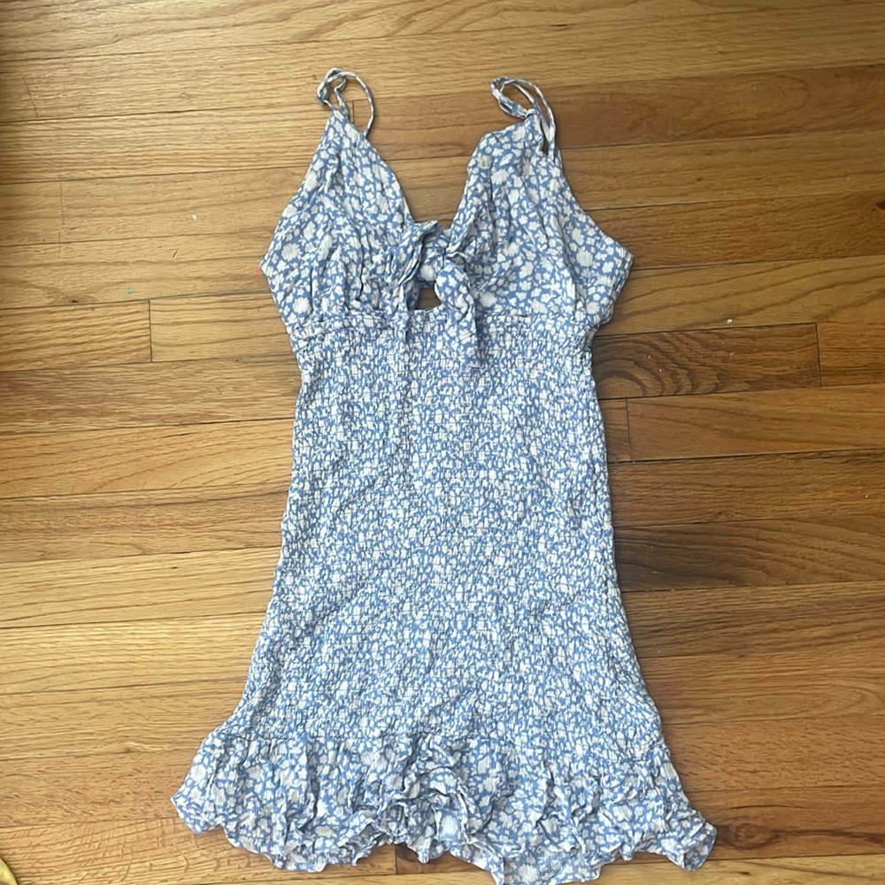 Ocean Drive Blue Dress with White printed designs size kids Large